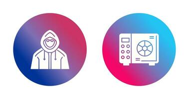 Safe Box and  Hacker Icon vector