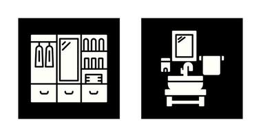 Wardrobe and Washbasin Icon vector