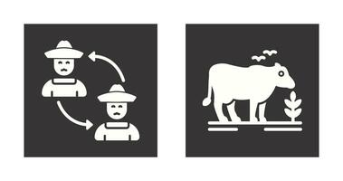 conectar y vacas icono vector