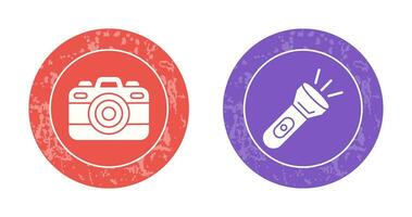 Camera and Flash Light Icon vector