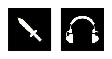 Headphones and Sword Icon vector