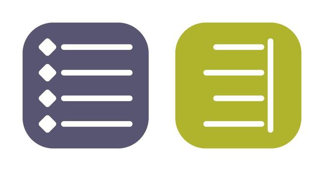 con viñetas lista y Derecha alinear icono vector