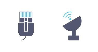 internet cable and satellite  Icon vector