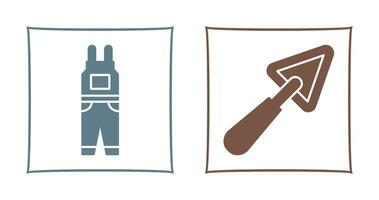 Jumpsuit and Trowel Icon vector