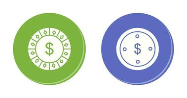 dollar chip and dolllar coin Icon vector