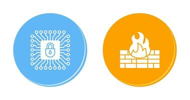 Cyber Protection and Firewall Icon vector