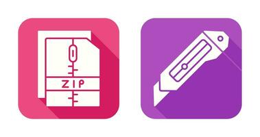 Cutter and Zip File Icon vector