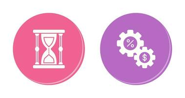 Hourglass and pie Chart Icon vector