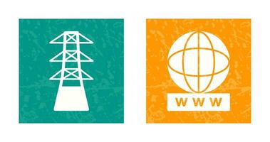 tower and world wide web Icon vector