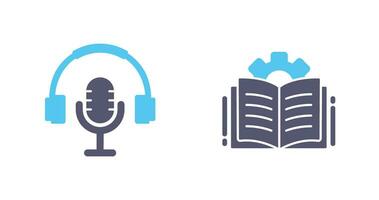 Podcast and Open Book Icon vector