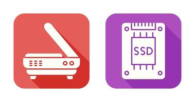 Scanner and Hard drive Icon vector