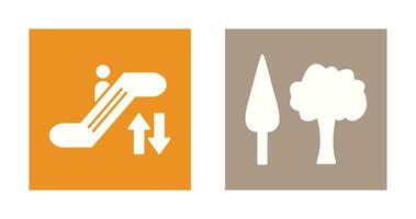 Escalator and Trees Icon vector