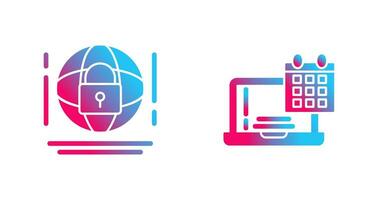 Internet Security and Calendar Icon vector