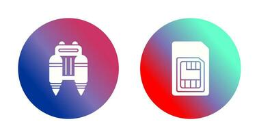 Jetpack and Sim Card Icon vector