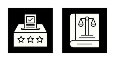 votación y libro icono vector