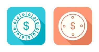 dollar chip and dolllar coin Icon vector