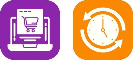 Add to Cart and Run time Icon vector