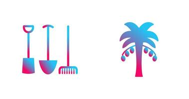 Gardening Tools and Palm tree Icon vector