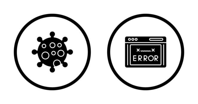 Virus and Error Code Icon vector