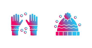 Winter Gloves and Winter Hat Icon vector