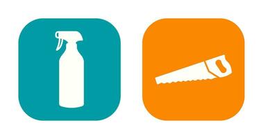 Spray bottle and Handsaw Icon vector