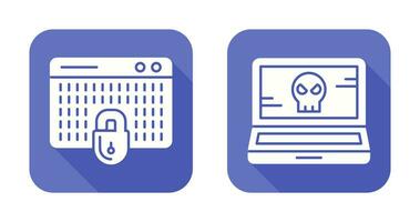 Hacking and Laptop Icon vector