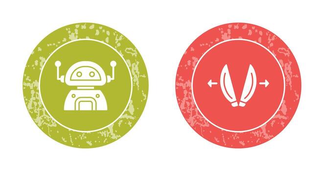 robot y carga de reproducción icono vector