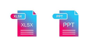 XLSX and PPT Icon vector