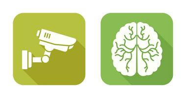 Security Camera and Brain Icon vector