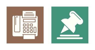 Fax Machine and Pin Icon vector