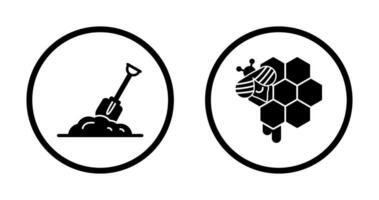 Digging and Honeycomb Icon vector