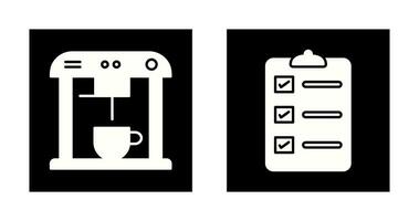 coffee machine and order list Icon vector