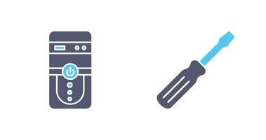 Cpu and Screw driver Icon vector