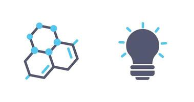 Molecule and Light Bulb Icon vector