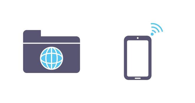 network folder and connected device Icon vector