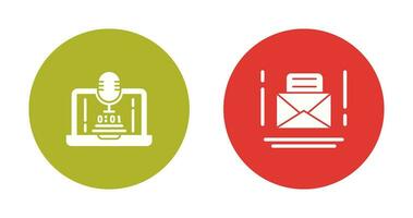 Voice Recorder and Email Icon vector