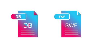 DB and SWF Icon vector