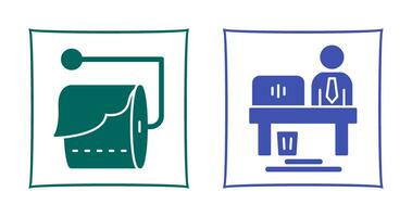 Tissue Roll and Worker Icon vector