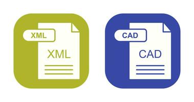 XML and CAD Icon vector