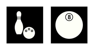 Bowling and Eight Ball Icon vector