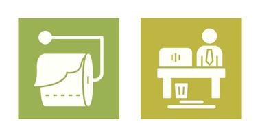 Tissue Roll and Worker Icon vector