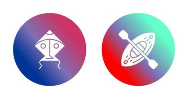 Kite and Kayak Icon vector