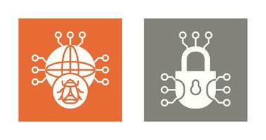 Global Malware and Cyber defence Icon vector