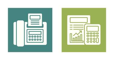 Fax and calculating Icon vector