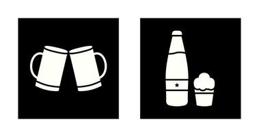 Beers Toasting and Beer Icon vector