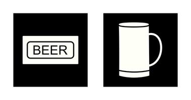 cerveza firmar y cerveza jarra icono vector