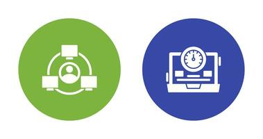 Network and Speedometer Icon vector