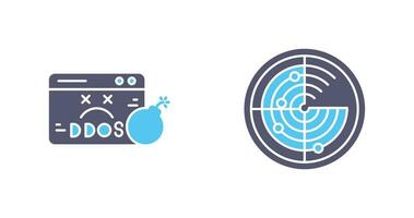 Ddos and Radar Icon vector