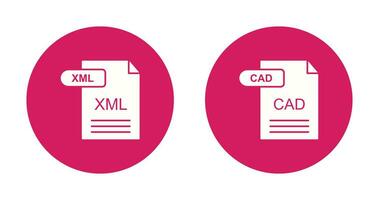 XML and CAD Icon vector