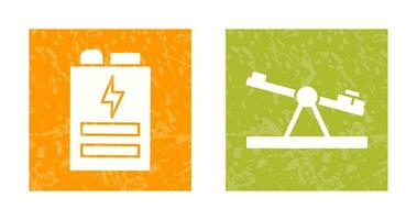 Battery and Seesaw Icon vector